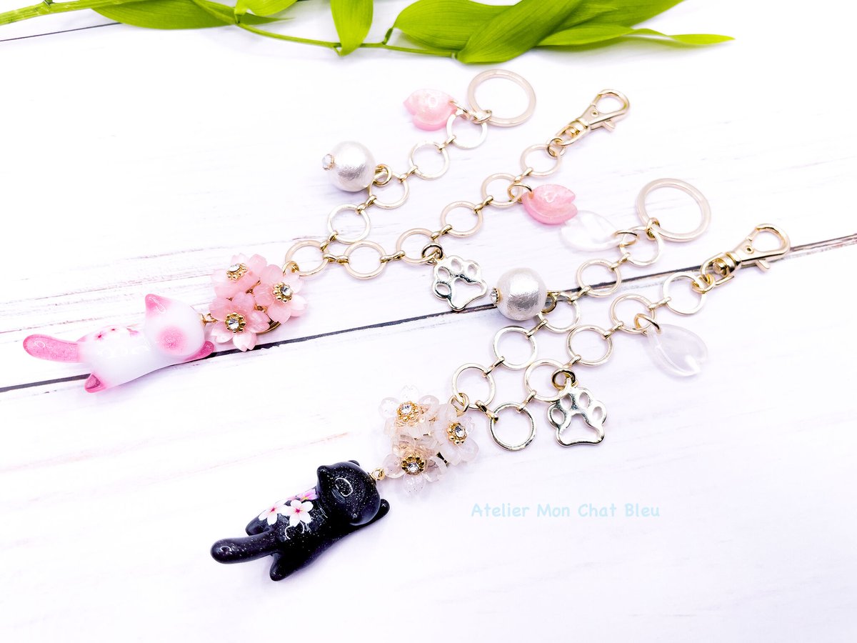 桜追っかけねこのバッグチャーム〈リニューアル版〉 | Atelier Mon
