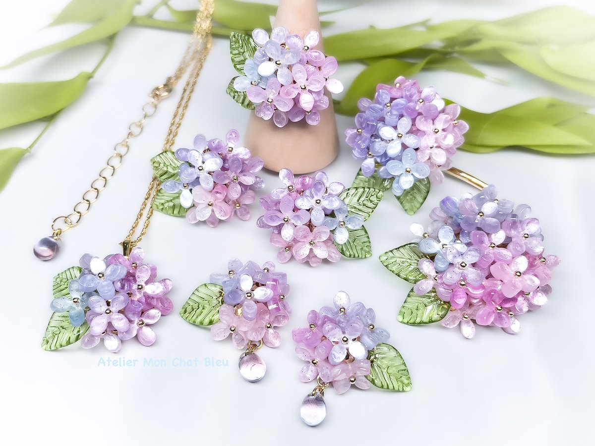 在庫限り】紫陽花のリング ピンク×ブルー | Atelier Mon Chat Bleu | 美品☆KAORU あじさいリング 11号 紫陽花アジサイ アトリエカオル | リング(指輪)