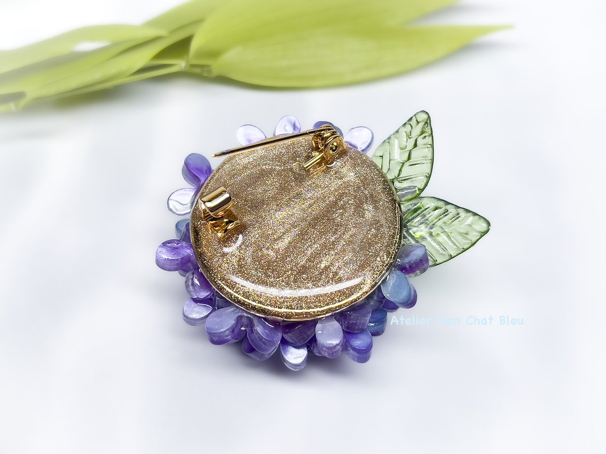 ＃171　浴衣にも♪コバルトブルー✴紫陽花✴レジンヘアゴムキーホルダーブローチ 171 浴衣にも♪コバルトブルー✴紫陽花✴レジンヘアゴムキーホルダー