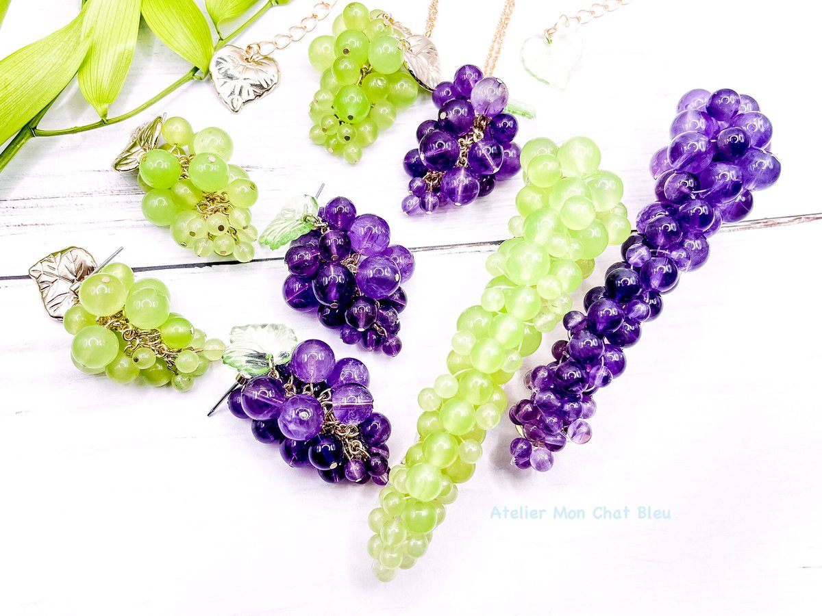 高品質 葡萄カラー ロングネックレス typeA 約68cm 【公式通販】