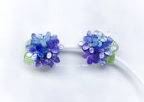 紫陽花のピアス　バイオレット×ブルー