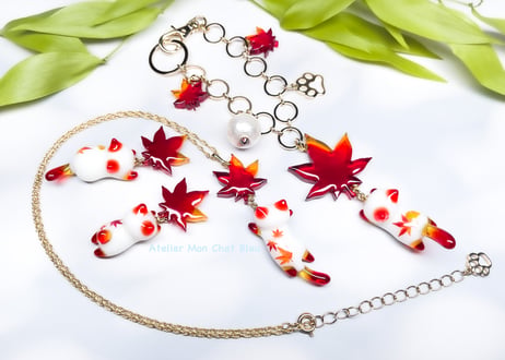 紅葉追っかけねこのネックレス〈プチリニューアル版〉