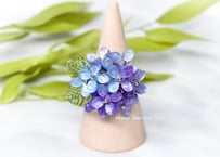 紫陽花のリング　バイオレット×ブルー
