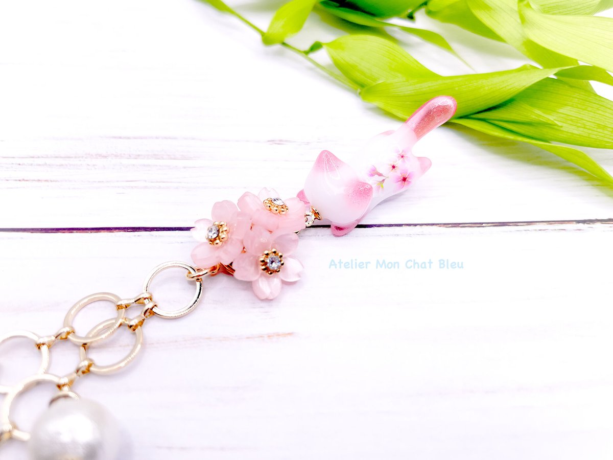 桜追っかけねこのバッグチャーム〈リニューアル版〉 | Atelier Mon