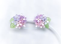 【在庫限り】紫陽花のピアス　ピンク×ブルー