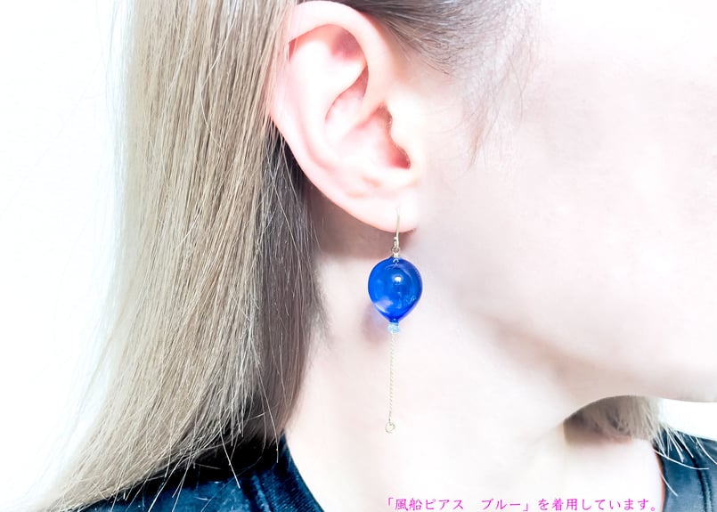 風船ピアス パープル | Atelier Mon Chat Bleu