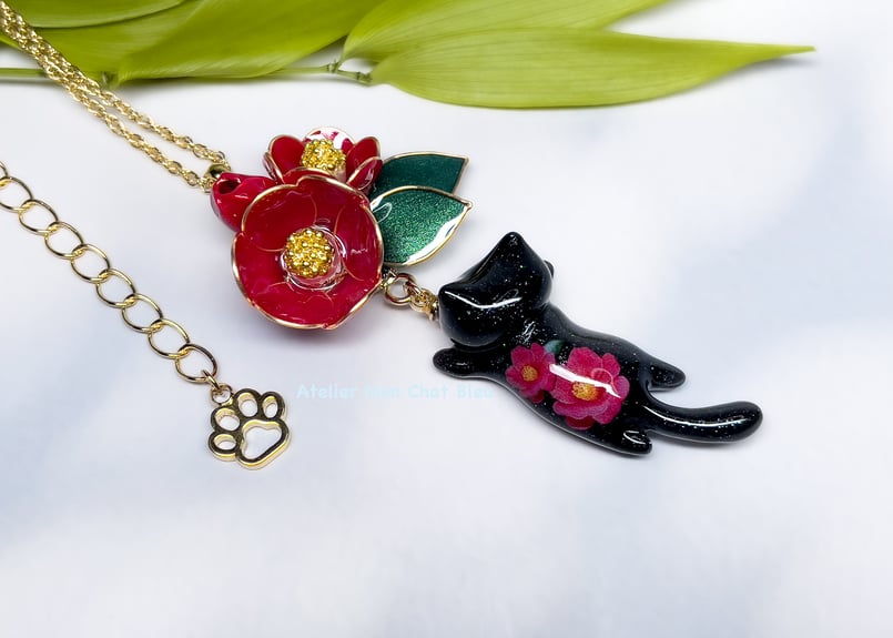 椿追っかけねこのネックレス〈リニューアル版〉 | Atelier Mon Chat Bleu