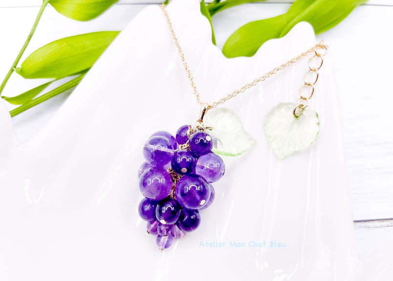 ぶどう型ペンダント 葡萄のネックレス | Atelier Mon Chat Bleu