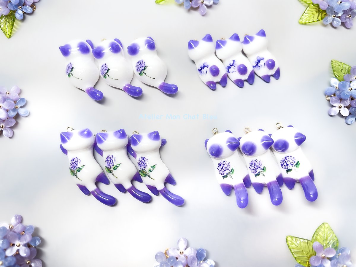 2026限定色〉紫陽花追っかけねこのバッグチャーム 淡むらさき