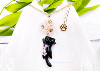 夜桜追っかけねこのネックレス