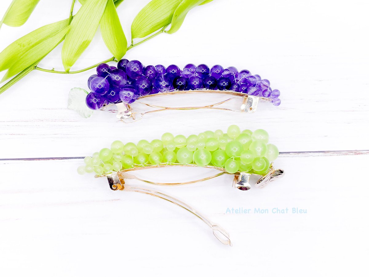 葡萄のバレッタ | Atelier Mon Chat Bleu