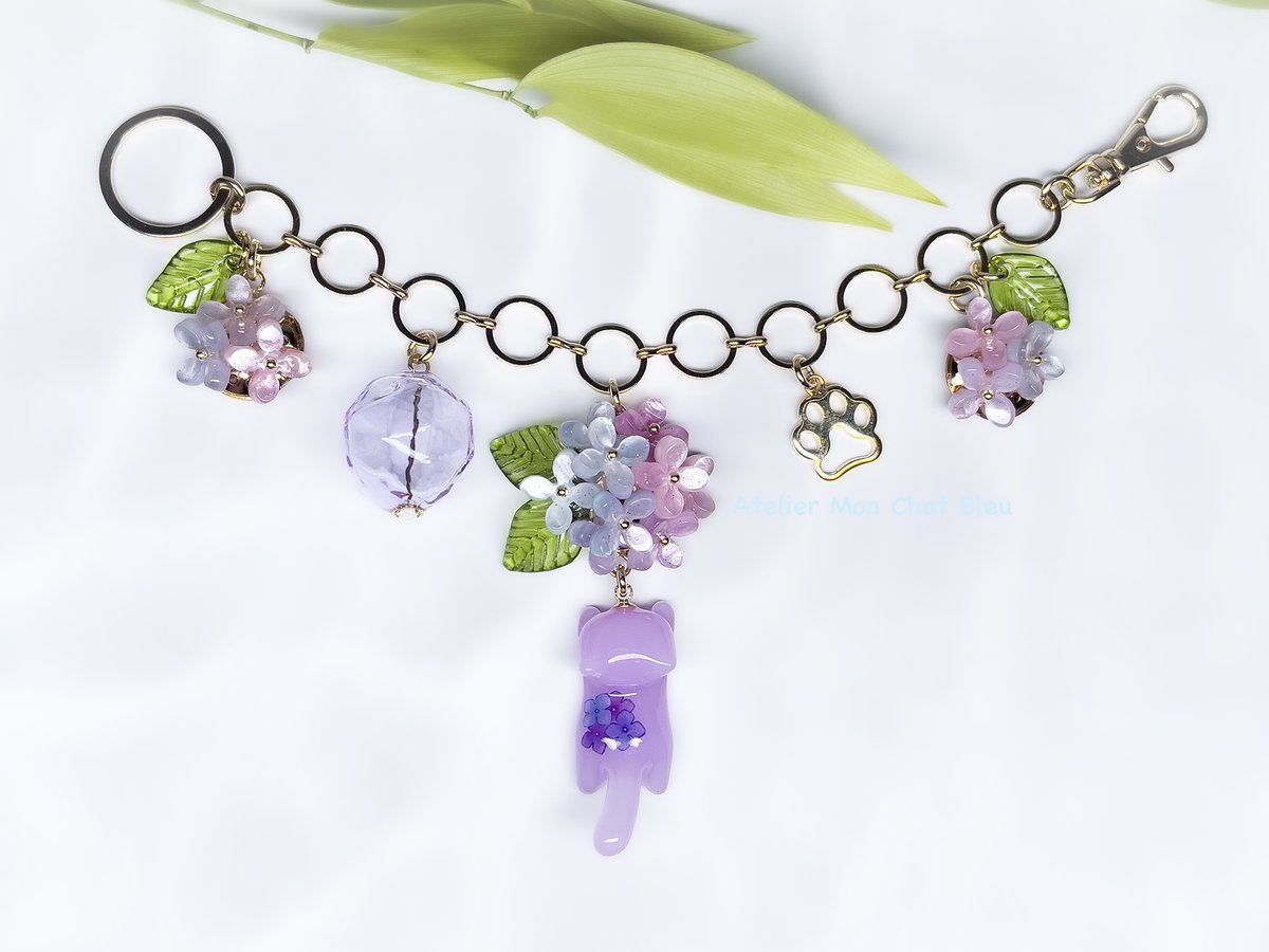 桜とパールのチャーム2個セット☆カラーチェンジパープル 桜とパールのチャーム2個セットカラーチェンジパープル