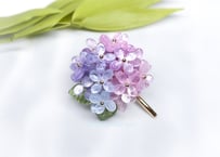 【在庫限り】紫陽花のポニーフック　ピンク×ブルー