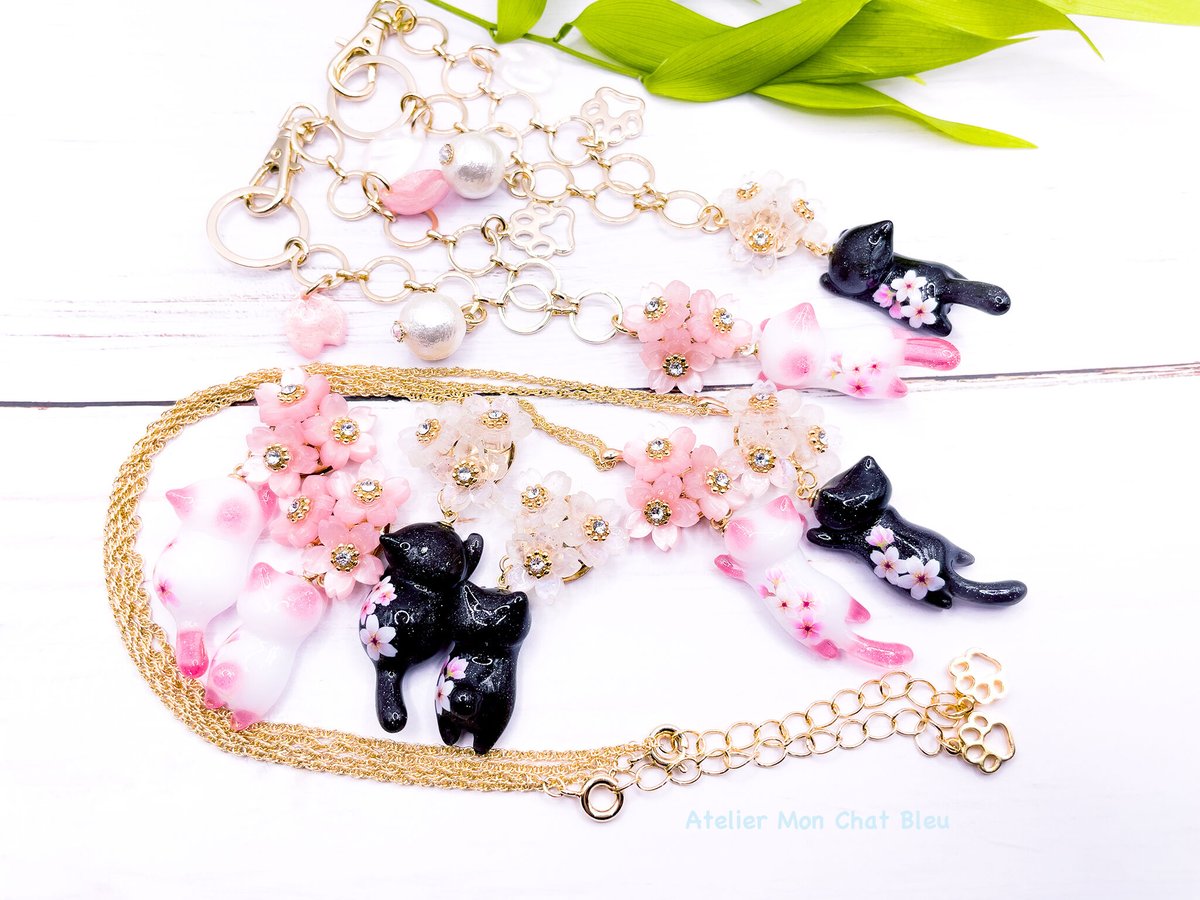 リニューアル版〉桜追っかけねこのネックレス | Atelier Mon リニューアル版〉桜追っかけねこのネックレス | Atelier Mon