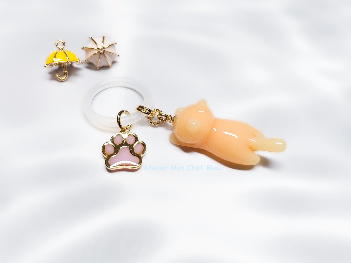 同梱50円引❤️ アンブレラマーカー ネコ 猫 ねこ ♡No.1307 傘マーカー ねこのアンブレラマーカー オレンジ | Atelier Mon Chat Bleu