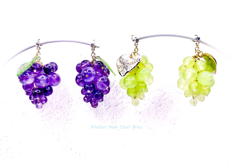 葡萄のピアス | Atelier Mon Chat Bleu