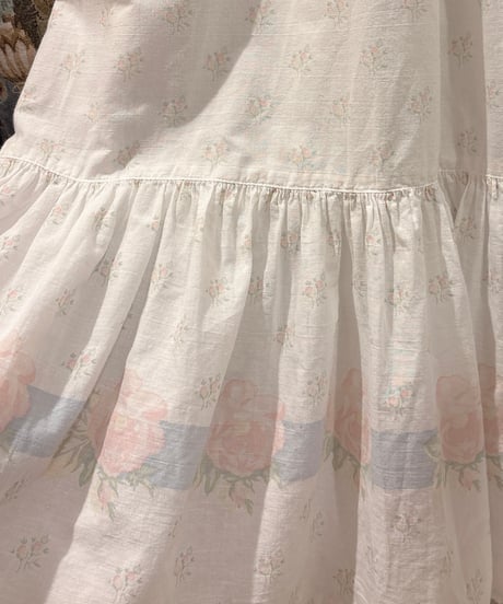 80s vintage sailor collar flower pattern dress