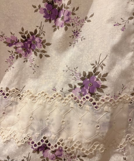 70s vintage flower pattern no sleeve dress