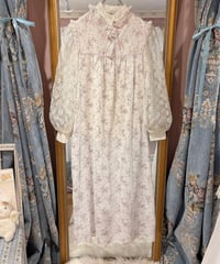 70s vintage lace-up flower pattern no sleeve dress