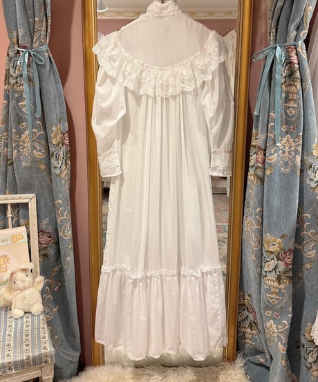 GUNNE SAX vintage satin ribbon×lace dress