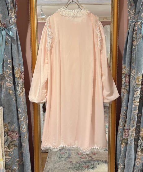 60s vintage lace baby pink dress