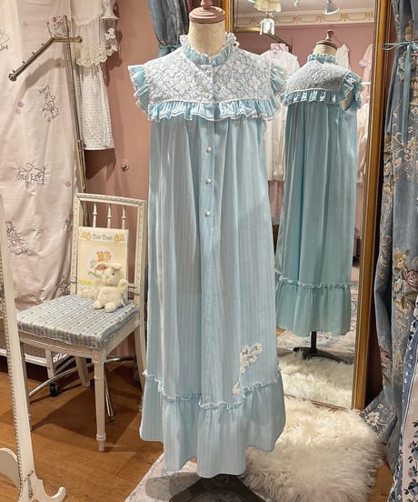 70s vintage striped&lace no sleeve dress