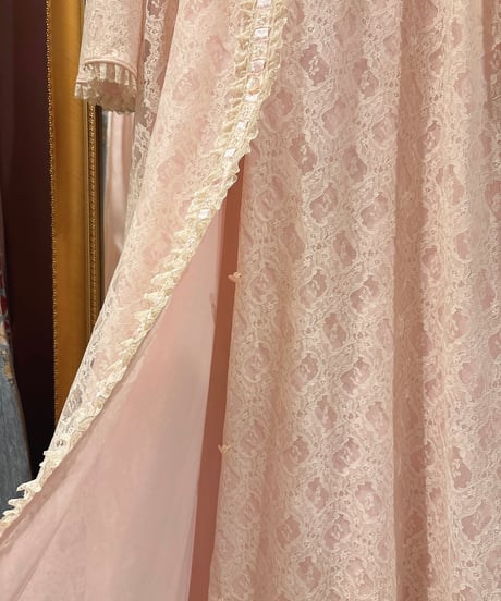 60s vintage flower lace gown dress