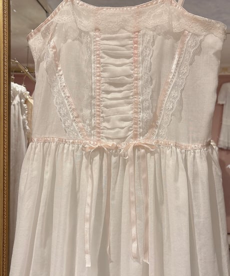 GUNNE SAX vintage pink satin ribbon camisole dress