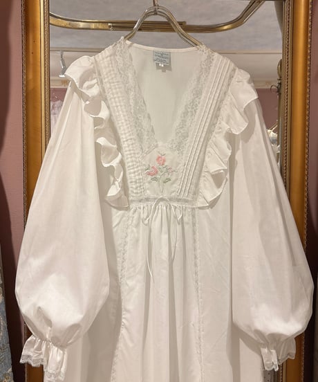 80s vintage flower embroidered pattern dress
