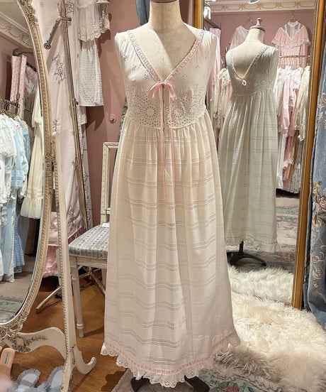 60s vintage satin ribbon no sleeve lace dress