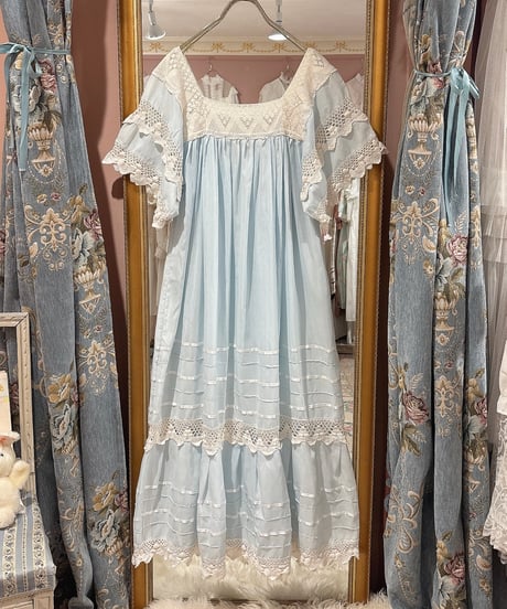 70s vintage crochet lace dress
