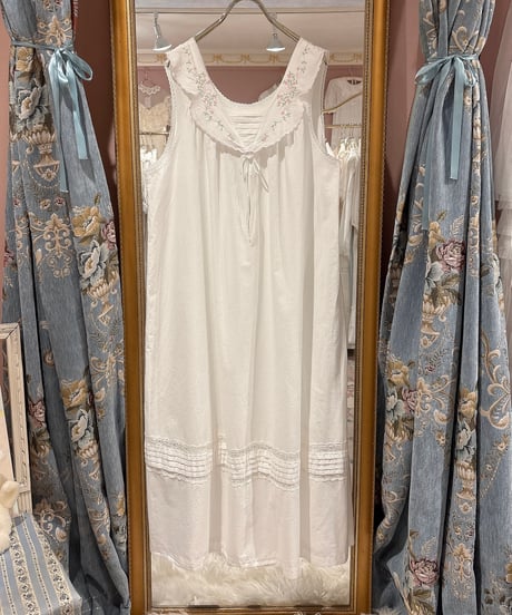 80s vintage flower embroidered collar dress
