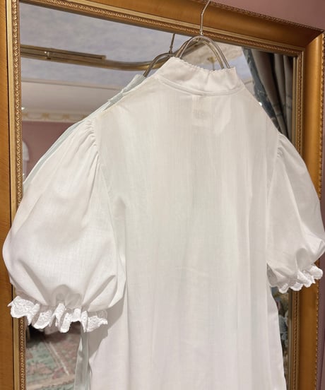 70s vintage satin ribbon white dress