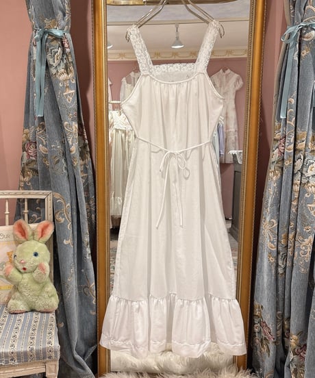 80s vintage rose embroidered camisole dress