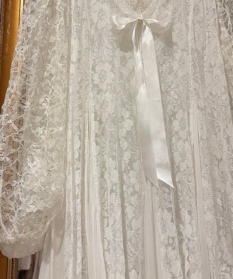 80s vintage flower lace dress