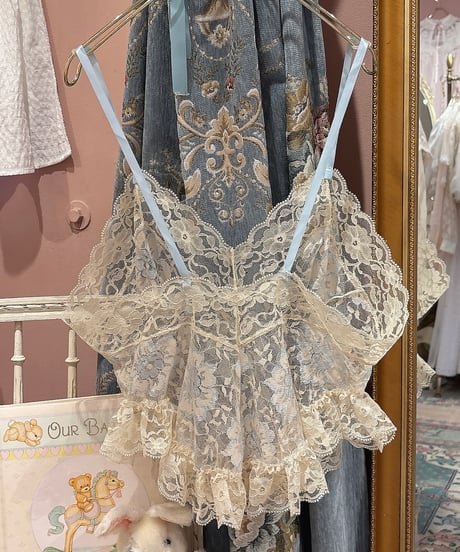 70s vintage lace bustier tops