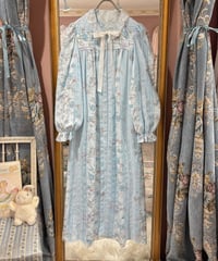 80s vintage lace collar flowerpattern dress