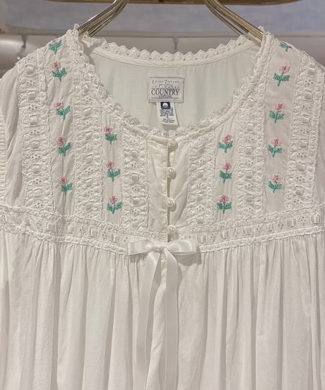 80s vintage pink flower embroidered no sleeve dress