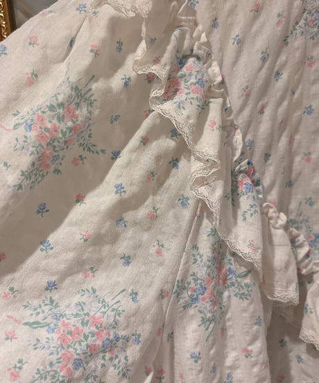 80s vintage pastel flower pattern dress