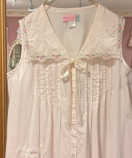 80s vintage sailor collar no sleeve dress