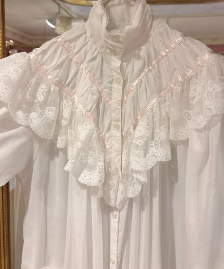 GUNNE SAX vintage satin ribbon×lace dress