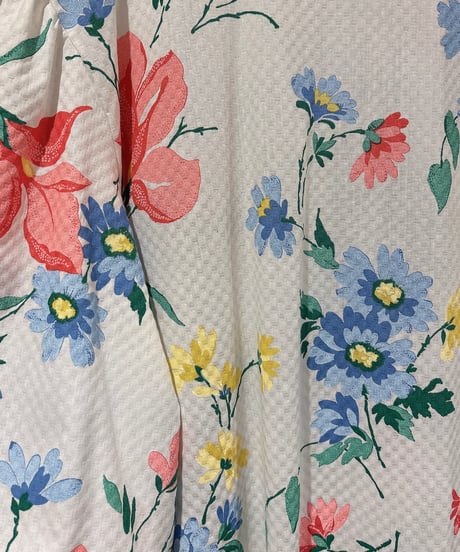 80s vintage flower pattern sailor collar dress