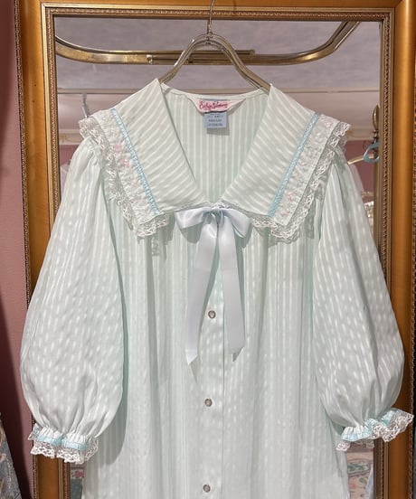 80s vintage flower embroidered sailor collar dress