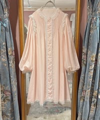 60s vintage lace baby pink dress