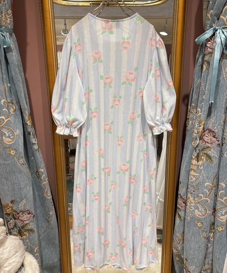 80s vintage flower embroidered scallop collar dress