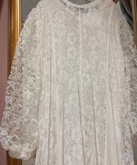 80s vintage flower lace dress