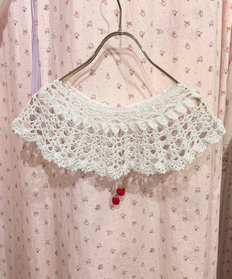 handmade strawberry crochet collar