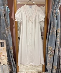 80s vintage flower embroidered pattern white dress