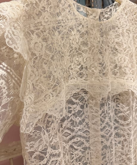 70s vintage sailor collar lace tops