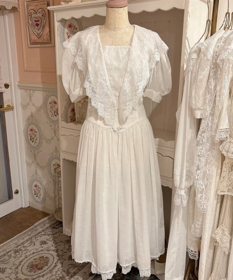 Jessica McClintock GUNNE SAX vintage lace sailor collar dress